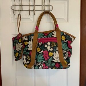 Fossil tote with matching wristlet